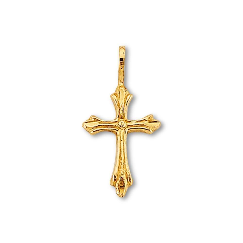 14K Gold Cross Pendant | Dainty Religious Charm Necklace By Tehrani Jewelry